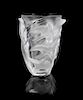 Lalique, a Martinets pattern molded and frosted glass vase