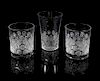 * Lalique, three Napsbury pattern molded and frosted glass drinking glasses, in two sizes