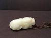 ANTIQUE Chinese White Jade Beast (Bitu - lucky beast), 18th century, 2 1/2" long, 1 1/4" high