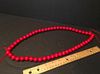A FINE Chinese Red Coral Long and Large Beads Necklace, 32" long, 14-16 cm beads