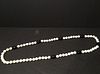 Fine Chinese Ivory Necklace with Black Gem stones, 40"