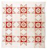 Feathered Star Pieced Quilt 