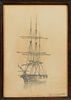 William Bradford (Massachusetts/California, 1823-1892)      Sketch of a Whaling Ship