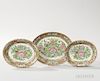 Three Graduated Oval Famille Rose Export Porcelain Serving Dishes