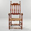 Early Turned Maple and Ash Bannister-back Armchair