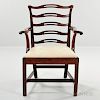 Carved Mahogany Ladder-back Armchair