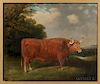 Anglo/American School, Mid-19th Century      Portrait of a Brown Bull in a Pasture