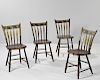 Set of Four Paint-decorated Fancy Chairs