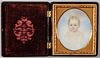 American School, Early 19th Century      Miniature Portrait of a Young Child