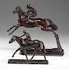 P. Haun and A. M. Webber Bronze Mounted Racehorses 