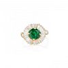 An Emerald and Diamond Ballerina Ring