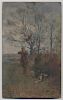 Marcel Emmanuel Moisand (1874-1903). Hunting. Oil on Panel.