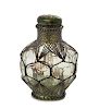 * An Emile Galle Enameled Glass and Silver Wire Wrapped Bottle, Height 5 1/2 inches.