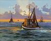 SLAUGHTER, William. Oil on Canvas. Fishing Boats