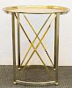 Mid-Century Brass & White Metal Oval Side Table