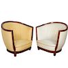 French Art Deco Tub Chairs, Pair