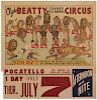 Clyde Beatty Trained Wild Animal Circus Cat Act Poster.