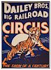 Dailey Brothers Big Railroad Circus Poster.