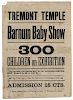Barnum Baby Show. Tremont Temple. 300 Children on Exhibit.