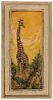 Mid-Century Acrylic Painting of a Giraffe.