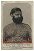 Captain Costentenus Tattooed Man. Lithographed Cabinet Card.