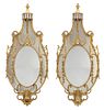 Pair Louis XVI Style Gilt Wood Mirrors