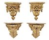 Two Pairs of Gilt Wall Brackets