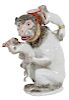 French Monkey Form Porcelain Pitcher
