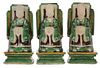 Three Chinese Seated Biscuit Figures
