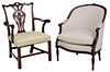 Chippendale Arm Chair, Upholstered Club Chair