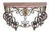 Louis XV Style Wrought Iron Console Table