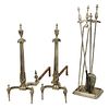 Pair Neoclassical Style Silver Plated Andirons