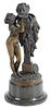 Bronze Figure of Lady with Bacchus
