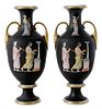 Pair of Neoclassical Porcelain Urns