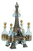 19th Century Eiffel Tower Tantalus Set