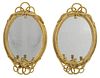 Pair Regency Style Rope Decorated Gilt Mirrors