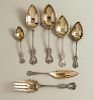 7 Gilt Sterling Serving Pieces, Towle, Old Colonial