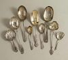 Nine Assorted Silver Serving Spoons