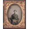 Quarter Plate Tintype of Commissary Sergeant Noah Weeks, 12th New York Cavalry, Plus
