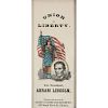 Abraham Lincoln, Union and Liberty Graphic Paper Lapel Badge, 1864