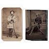 Fine CDV & Tintype of Armed Hunters, One by Vance