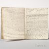 Adams, John Quincy (1767-1848) Copies of Letters. Single-signature notebook of unlined wove paper consisting of transcribed c