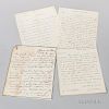 Documents, Approximately Forty Signed Letters, Photographs, and Other Material. Consisting of approximately thirteen 19th cen