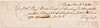 Foye, William (1716-1771) Receipt Signed Boston, 6 March 1744. Small slip of paper, inscribed on one side, regarding an accou
