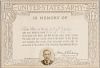 Pershing, John J. (1860-1948) Signed WWI Memorial for Private William J. Doyle, 1918. Official U.S. Army issued certificate w