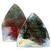 Pair Of Contemporary Iridescent Raku Glazed Ceramic Abstract Sculptures. Reminiscent of dorsal fins.
