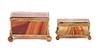 Two French Gilt Metal Mounted Agate Caskets Width of wider 3 7/8.