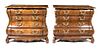A Pair of Dutch Style Burlwood Commodes Height 33 x width 39 1/4 x depth 20 inches.