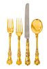 A Group of American Silver-Gilt Flatware, Tiffany & Co., New York, NY, 20th Century, English King pattern, comprising 1 lunch kn