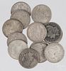 Eight Morgan silver dollars